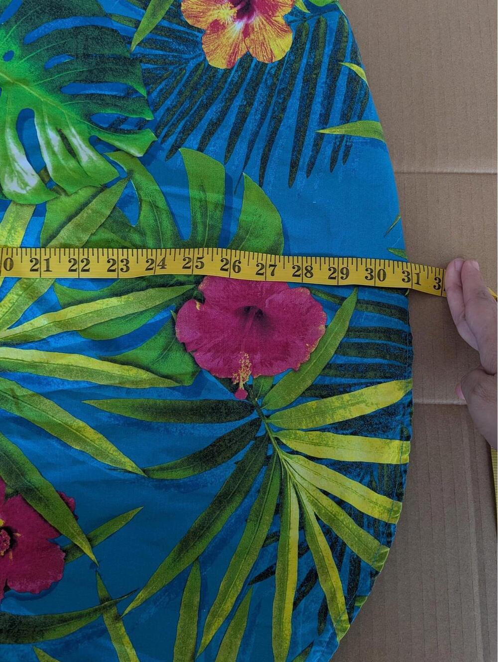 Empyre Shirt Mens Large Blue Hawaiian Tropical Floral Button Front Short Sleeve - Picture 7 of 10